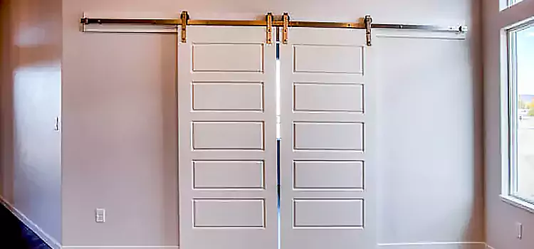 Glass Barn Door with Installation Hardware Kit Maplewood